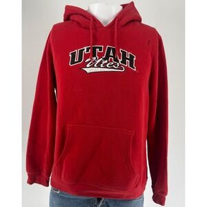 NCAA Utah Utes Hoodie Mens Large Red Good Pullover Sweatshirt Collegiate